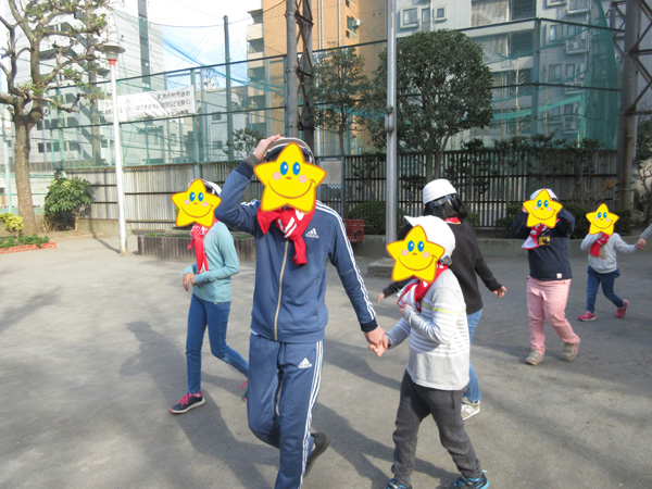 一時集合場所の山伏公園まで歩きました